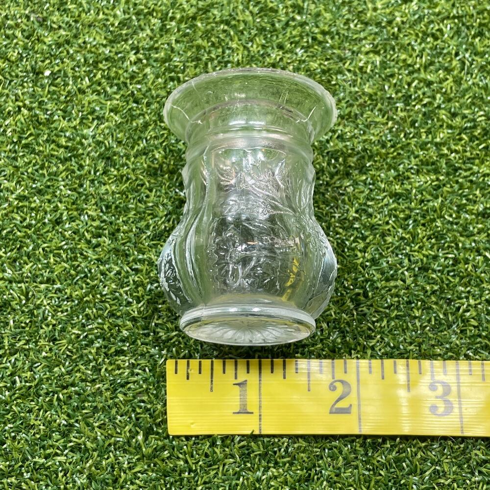 Vintage Clear Pressed Glass Toothpick Bud Vase Mini Votive Candle Holder - Picture 9 of 9